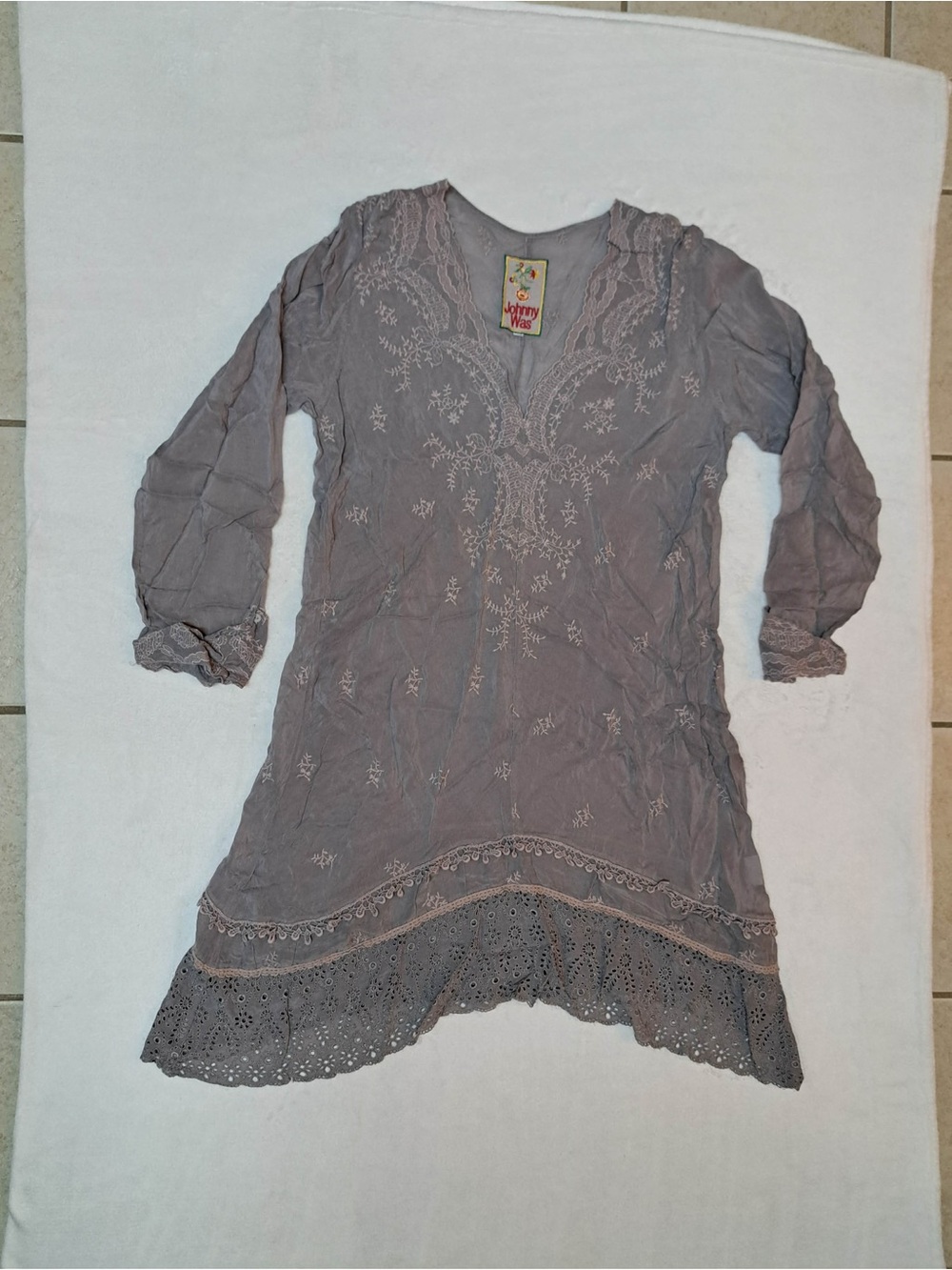 Johnny Was Gray Tunic - Women's size MEDIUM